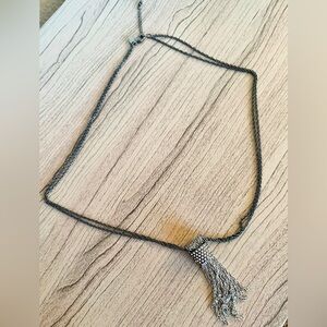 A long necklace with all crystals intact! Adjustable! Double chained!